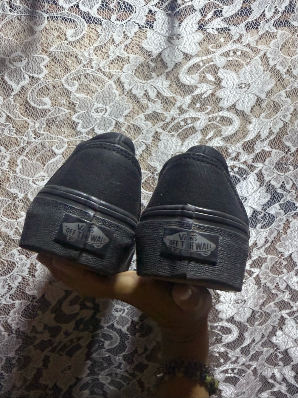 Vans Black Slip-On Canvas shoes small platform 7.5 women’s - Picture 6 of 9